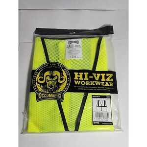 (2) OccuNomix High Visibility Class 2 Mesh Single Stripe Safety Vest Size 2X/3X